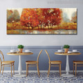 Grassland Abstract Modern Landscape Hand Painted Painting Canvas Print for Dining Room Wall Drape 
