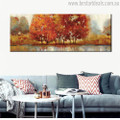 Grassland Abstract Modern Landscape Hand Painted Painting Canvas Print for Room Wall Trimming
