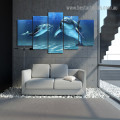 Underwater Dolphins Animal Seascape Modern Artwork Image Canvas Print for Room Wall Garniture