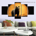 Grizzly Bear Animal Landscape Modern Artwork Image Canvas Print for Room Wall Ornament