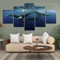 Alaskan Whale Animal Seascape Modern Artwork Pic Canvas Print for Room Wall Garniture