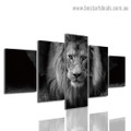 Monochrome African Lion Animal Modern Artwork Photo Canvas Print for Room Wall Ornament