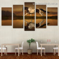 Horse Reflection Animal Landscape Modern Artwork Photo Canvas Print for Room Wall Garniture