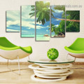 Beach Palm Botanical Landscape Modern Artwork Image Canvas Print for Room Wall Garniture