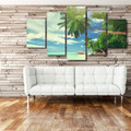 Beach Palm Botanical Landscape Modern Artwork Picture Canvas Print for Room Wall Décor