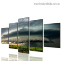 Dark Cloudy Field Landscape Modern Artwork Photo Canvas Print for Room Wall Adornment