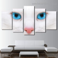 White Cat Animal Modern Artwork Portrait Canvas Print for Room Wall Ornament
