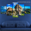Cow Calf Animal Landscape Modern Artwork Image Canvas Print for Room Wall Ornament
