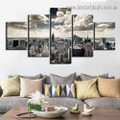 NY Skyscraper Cityscape Modern Artwork Image Canvas Print for Room Wall Garniture