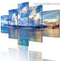 Flowing Ocean Seascape Nature Modern Artwork Photo Canvas Print for Room Wall Adornment