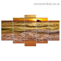 Flowing Waves Landscape Modern Artwork Photo Canvas Print for Room Wall Adornment