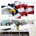 Eagle American Flag Abstract Bird Modern Framed Painting Image Canvas Print for Room Wall Flourish