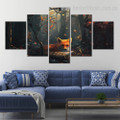 Vixen Animal Botanical Nature Modern Framed Artwork Pic Canvas Print for Room Wall Garniture