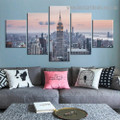 Empire State NY Cityscape Modern Artwork Photo Canvas Print for Room Wall Ornament