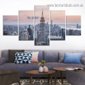 Empire State NY Cityscape Modern Artwork Image Canvas Print for Room Wall Adornment
