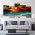 Tropical Sunset Seascape Nature Modern Framed Artwork Pic Canvas Print for Room Wall Adornment