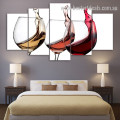 Wine Glasses Contemporary Food and Beverages Modern Framed Painting Image Canvas Print For Room Wall Garniture