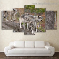 Herd of Wolves Animal Landscape Modern Artwork Picture Canvas Print for Room Wall Décor