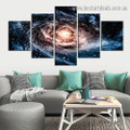 Outer Space Galaxy Landscape Modern Artwork Picture Canvas Print for Room Wall Garniture