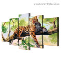 Wild Leopard Animal Landscape Modern Artwork Photo Canvas Print for Room Wall Adornment