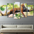 Wild Leopard Animal Landscape Modern Artwork Portrait Canvas Print for Room Wall Garniture