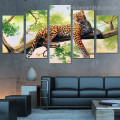 Wild Leopard Animal Landscape Modern Artwork Image Canvas Print for Room Wall Ornament