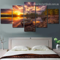Norway Sunset Landscape Modern Artwork Photo Canvas Print for Room Wall Adornment