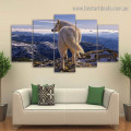 Mountain Wolf Animal Landscape Modern Artwork Portrait Canvas Print for Room Wall Décor