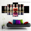 Ten Pin Bowling Abstract Sports Modern Framed Portraiture Image Canvas Print for Room Wall Arrangement