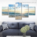 Shoreline Nature Seascape Modern Framed Effigy Picture Canvas Print for Room Wall Flourish