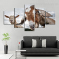 Two Goats Animal Modern Framed Effigy Image Canvas Print for Room Wall Drape