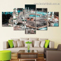 Mosque Kabba Religious Modern Artwork Portrait Canvas Print for Room Wall Ornament