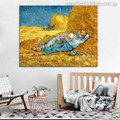 The Siesta Vincent Van Gogh Impressionist Landscape Reproduction Painting Canvas Print for Room Decor