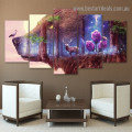 Mystical Wildlife Animal Landscape Modern Artwork Picture Canvas Print for Room Wall Décor