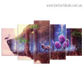 Mystical Wildlife Animal Landscape Modern Artwork Photo Canvas Print for Room Wall Ornament