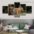 Squirrel Animal Landscape Modern Artwork Picture Canvas Print for Room Wall Garniture