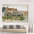 Drying House at Scheveningen Vincent Van Gogh Impressionist Cityscape Reproduction Painting Canvas Print for Living Room Wall Ornament