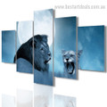 Lioness And Lion Animal Modern Framed Painting Image Canvas Print