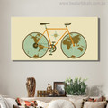 Map Wheels Modern World Map Painting Canvas Print for Living Room Wall Equipment
