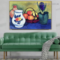 White Jug August Macke Still Life Reproduction Expressionist Painting Picture Canvas Print for Room Wall Adornment