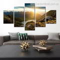 Sunrise Scenery Nature Landscape Modern Framed Smudge Pic Canvas Print for Room Wall Drape