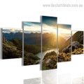 Sunrise Scenery Nature Landscape Modern Framed Smudge Picture Canvas Print