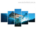 Hammerhead Shark Seascape Animal Modern Framed Painting Picture Canvas Print