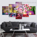 Stones and Orchids Still Life Nature Modern Framed Painting Picture Canvas Print for Room Wall Drape