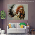 Indian Tribal Figure Abstract Modern Painting Canvas Print for Living Room Wall Getup
