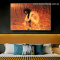 Woman Bathing Félix Edouard Vallotton Nude Landscape Impressionism Portrait Painting Canvas Print for Room Wall Adornment