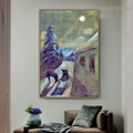 Moonscape with Horse Walter Gramatté Animal Landscape Expressionist Artwork Image Canvas Print for Room Wall Garniture