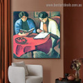 Two Women at the Table August Macke Figure Expressionist Artwork Picture Canvas Print for Room Wall Ornament