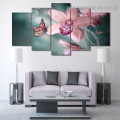 Orchid Butterfly Botanical Animal Modern Artwork Image Canvas Print for Room Wall Adornment