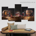 Wine Bottle Glass Food and Beverage Modern Artwork Picture Canvas Print for Room Wall Décor